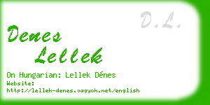 denes lellek business card